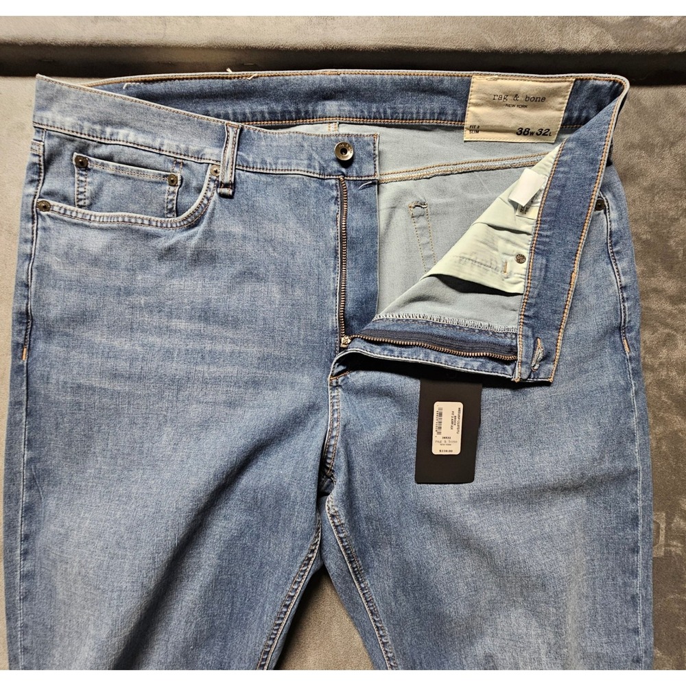 Rag & Bone Fit 2 Slim Airflex Jeans Brock Blue MED25P1223TDTU Men 38x32 New $238